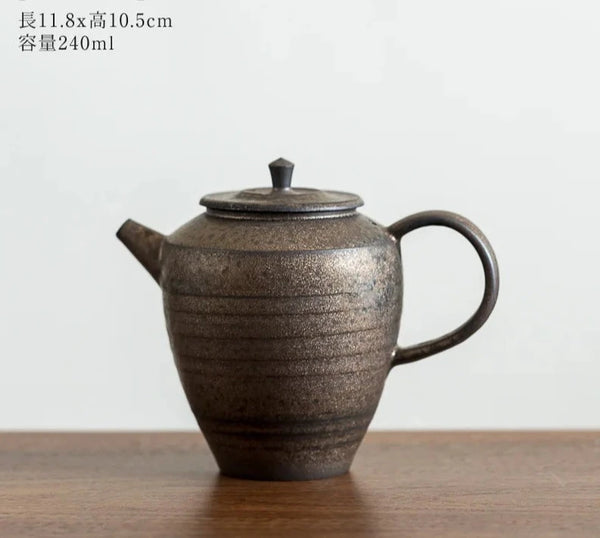 Rust Gilt Glaze Stoneware Tea Pot-ToShay.org