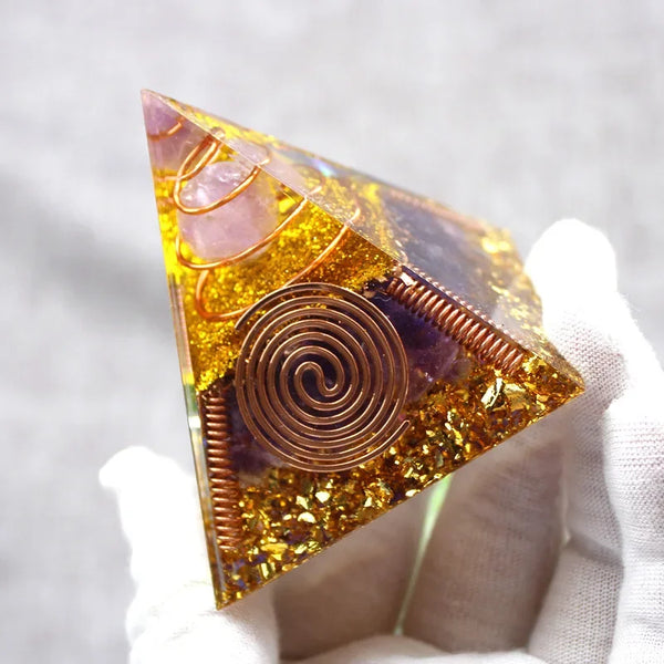 Energy Pink Crystal Pyramid-ToShay.org