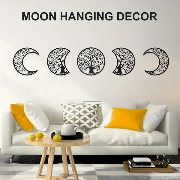 Black Iron Moon Phase Wall Art-ToShay.org