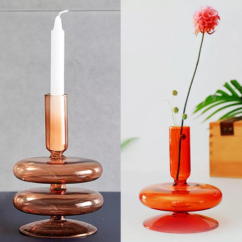 Glass Coloured Candlesticks-ToShay.org