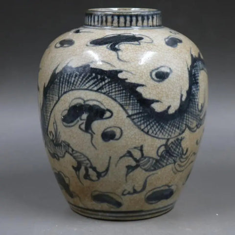 Blue White Dragon Vase-ToShay.org