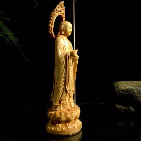 Wood Ksitigarbha Statue-ToShay.org