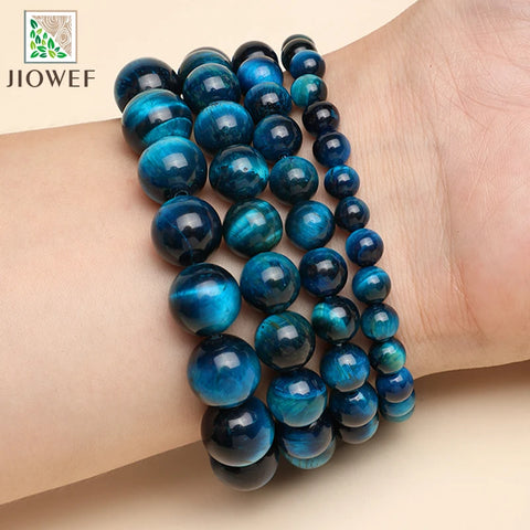 Blue Tiger Eye Bead Bracelet-ToShay.org