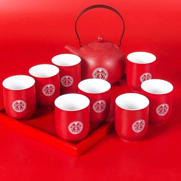 Red Ceramic Tea Sets-ToShay.org