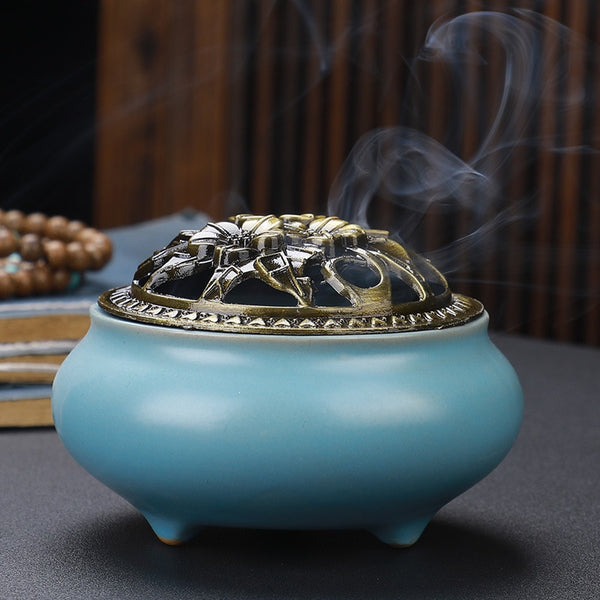 Glazed Celadon Incense Burner-ToShay.org