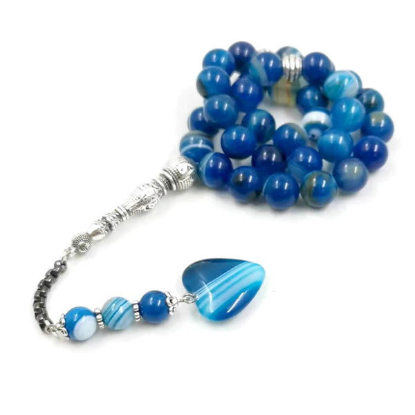 Blue Agate Prayer Beads-ToShay.org