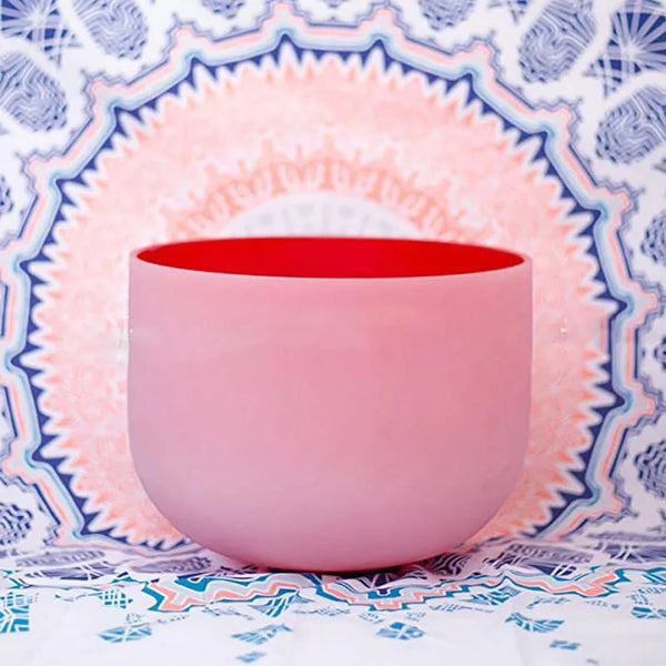 Pink Frosted Crystal Bowl-ToShay.org