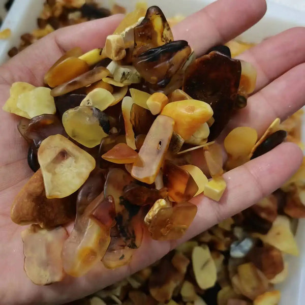 Yellow Amber Tumbled Stones-ToShay.org