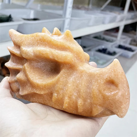 Yellow Sun Stone Dragon Skull-ToShay.org