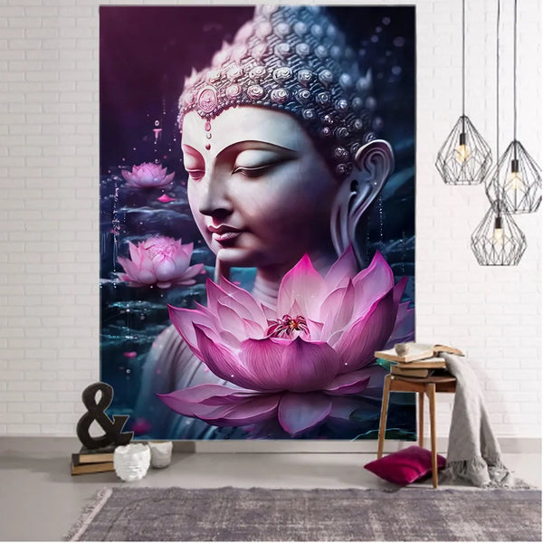 Buddha Lotus Tapestry-ToShay.org