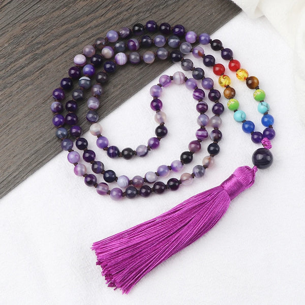 Purple Amethyst Mala Beads-ToShay.org