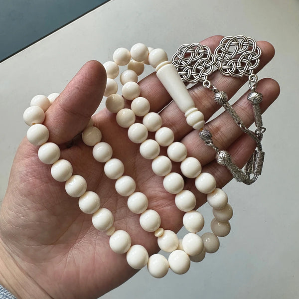 White Ivory Prayer Beads-ToShay.org