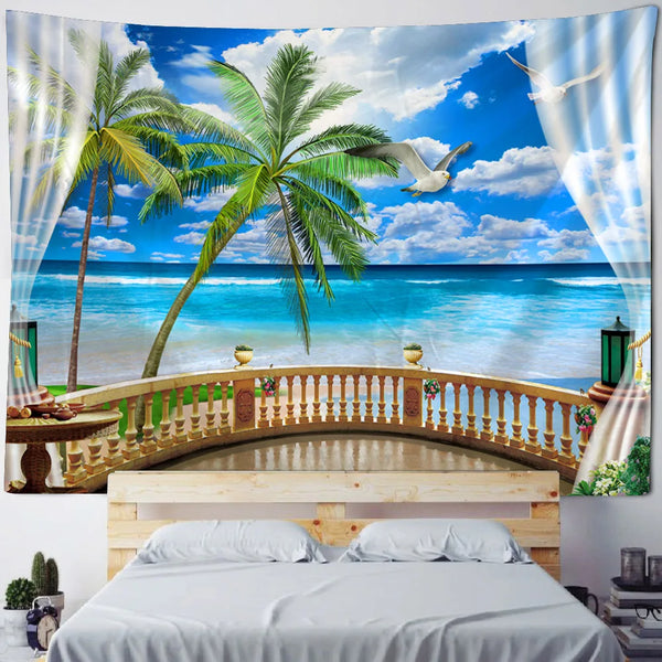 Sea View Window Tapestry-ToShay.org