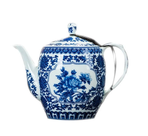 Blue White Ceramic Teapot-ToShay.org