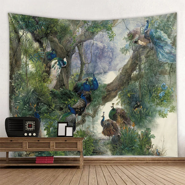 Peacock Art Tapestry-ToShay.org