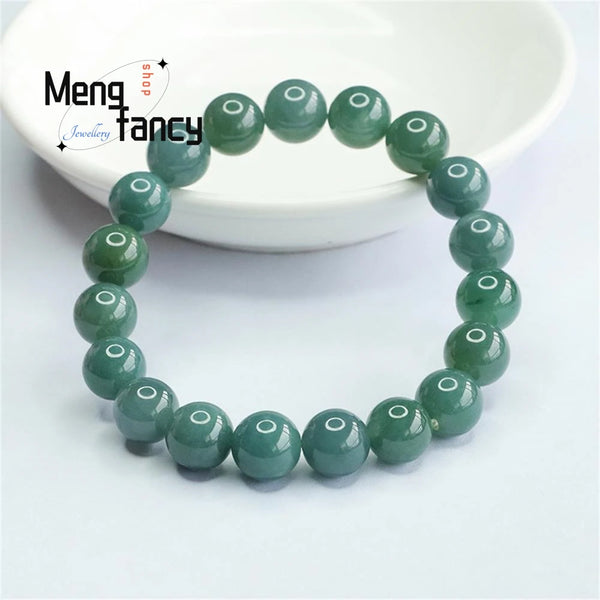 Green Jadeite Bead Bracelet-ToShay.org