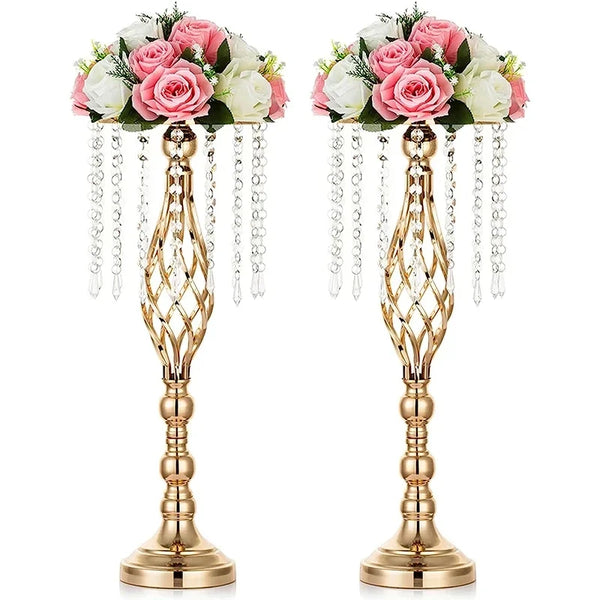 Gold Crystal Bead Flower Stand-ToShay.org