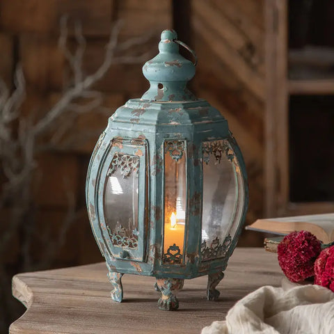 Blue Castle Candle Lantern-ToShay.org