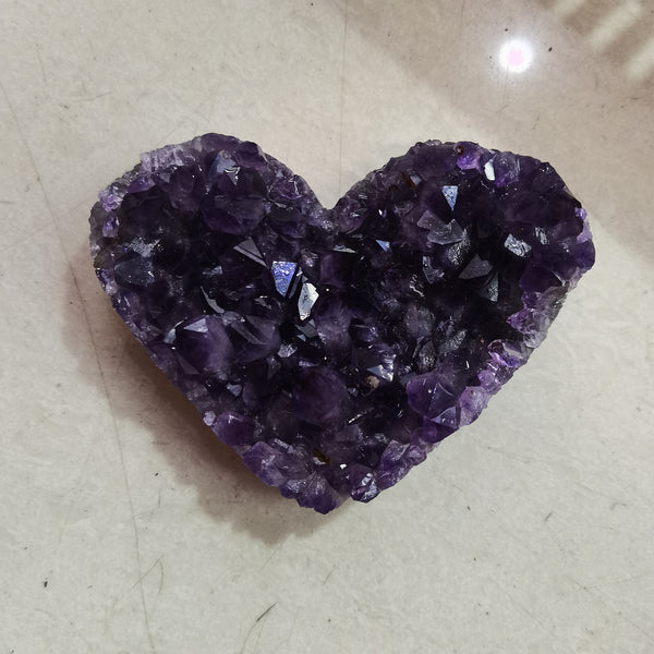 Purple Amethyst Cluster Heart-ToShay.org