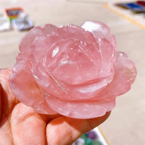 Pink Rose Quartz Flower-ToShay.org