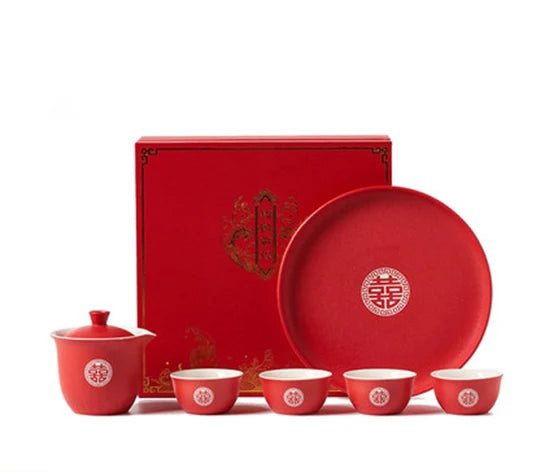 Red Ceramic Tea Sets-ToShay.org