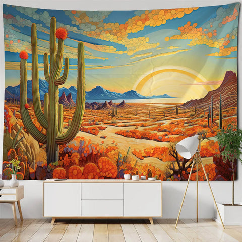 Cactus Sunrise Tapestry-ToShay.org