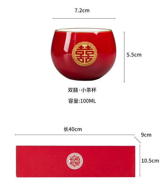 Red Ceramic Tea Cups-ToShay.org