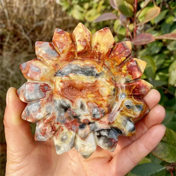 Yellow Crazy Agate Sunflower-ToShay.org