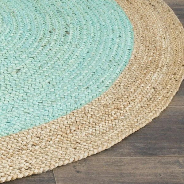 Turquoise Jute Rug-ToShay.org