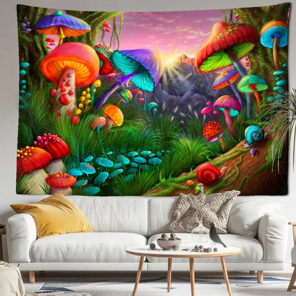 Mushroom Art Tapestry-ToShay.org