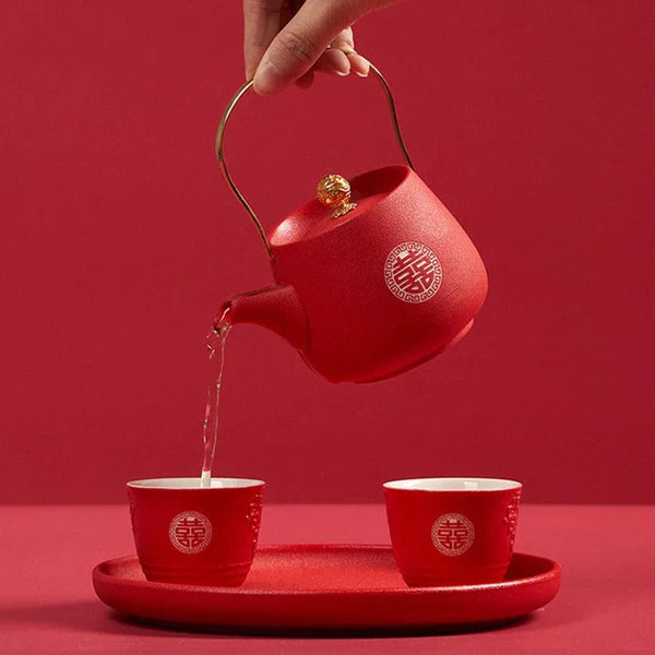 Red Ceramic Tea Sets-ToShay.org