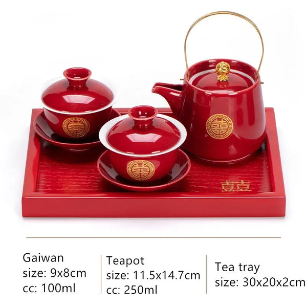 Red Ceramic Tea Sets-ToShay.org