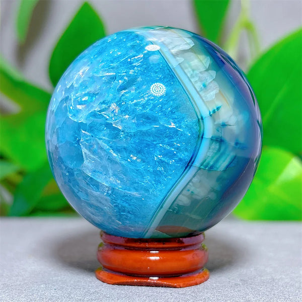 Blue Silk Agate Ball-ToShay.org