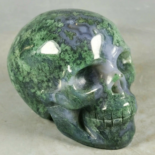 Green Moss Agate Skull-ToShay.org