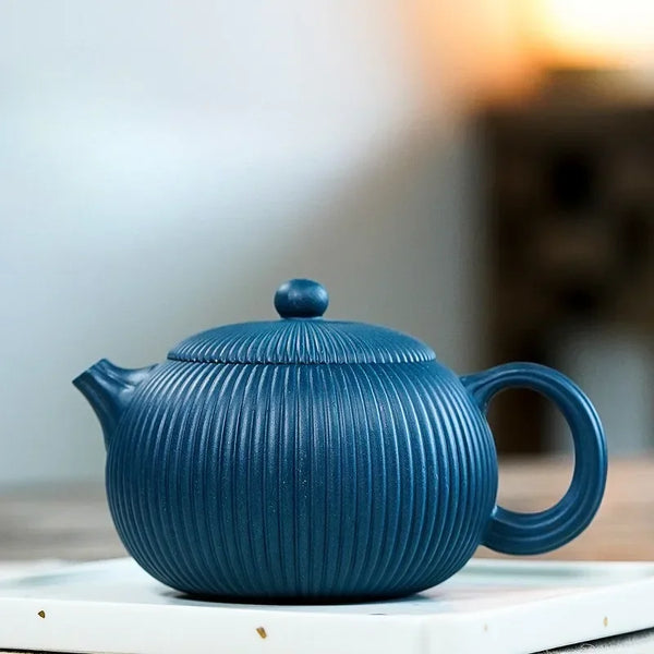 Blue Azure Clay Tea Pot-ToShay.org