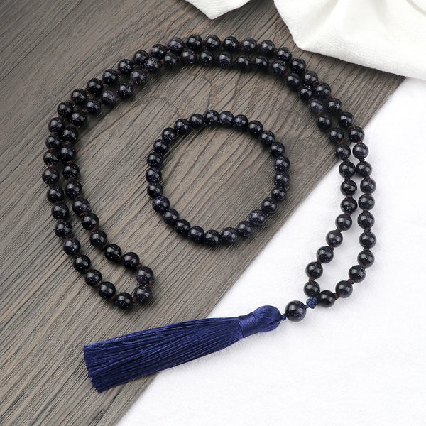 Blue Sandstone Mala Beads-ToShay.org