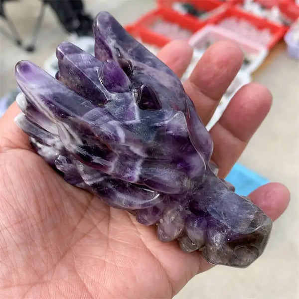 Purple Dream Amethyst Dragon Skull-ToShay.org