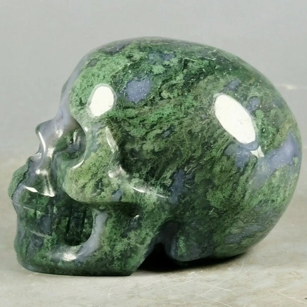 Green Moss Agate Skull-ToShay.org