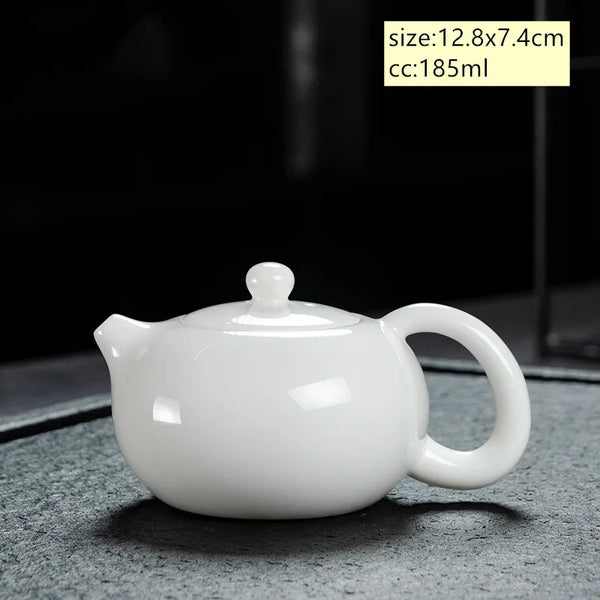 White Porcelain Teapot-ToShay.org