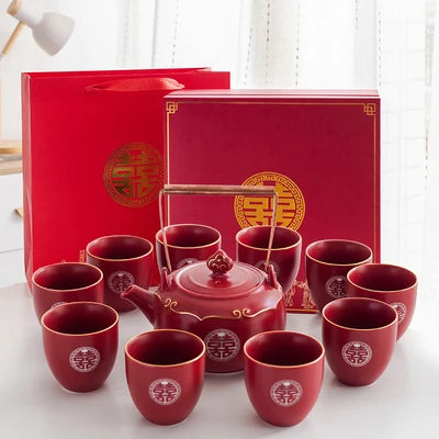 Red Ceramic Tea Sets-ToShay.org