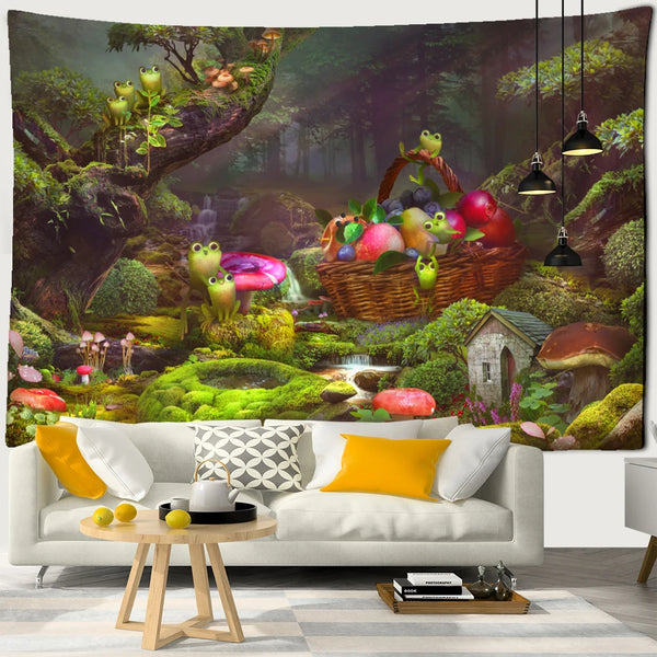 Forest Frog Art Tapestry-ToShay.org