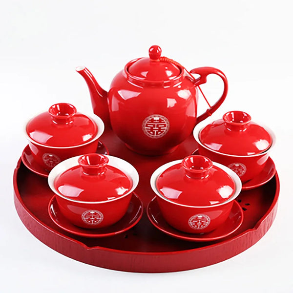 Red Gaiwan Tea Sets-ToShay.org