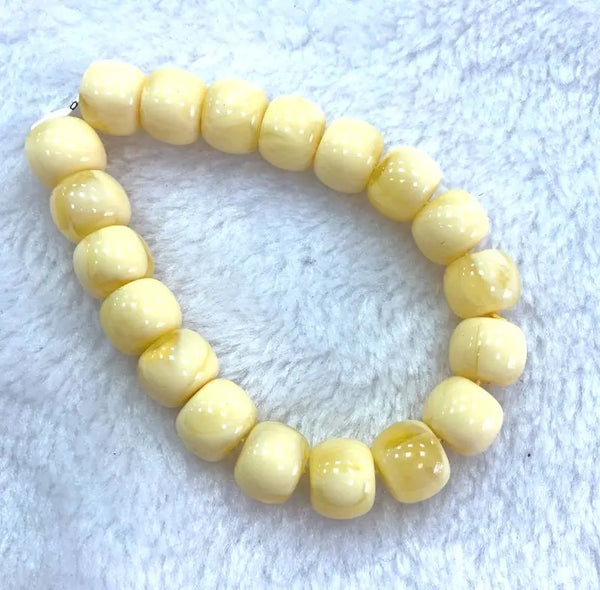 Yellow Amber Bead Bracelet-ToShay.org