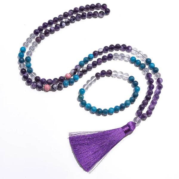 Purple Amethyst Mala Beads-ToShay.org