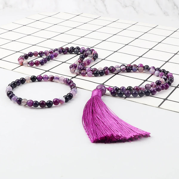 Purple Crystal Mala Beads-ToShay.org