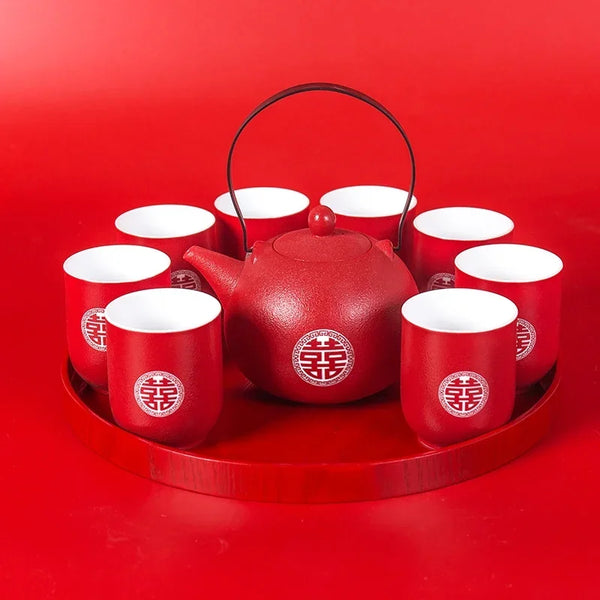 Red Ceramic Tea Sets-ToShay.org