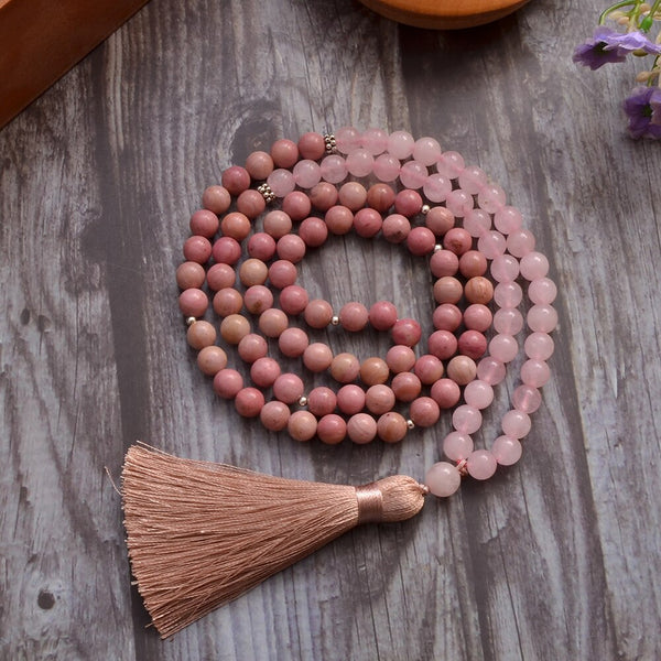 Pink Rhodochrosite Mala Beads-ToShay.org