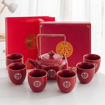 Red Ceramic Tea Sets-ToShay.org