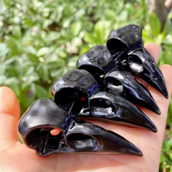 Black Obsidian Raven Skull-ToShay.org