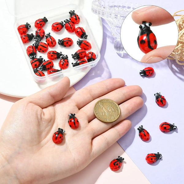 Ladybug Lampwork Beads-ToShay.org